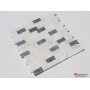 Patlatma Doğal Taş Duvar Mozaik Beyaz Fon Simli Mix  23x48mm -DT1207